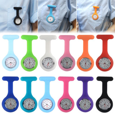 NURSES FOB WATCH SILICONE BROOCH PIN QUARTZ BATTERY INCLUDED UK