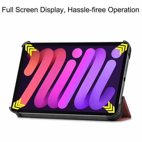 Folio Smart Cover Tri-Fold Leather Stand Case Cover For Apple iPad mini 6 A17Pro - Picture 81 of 148