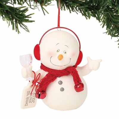 Dept 56 Snowpinions DRINK TILL YOU'RE JOLLY Snowpinion Ornament 6000940 NEW