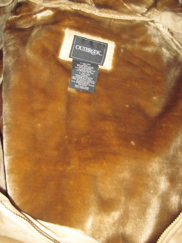 OUTBROOK Faux Suede Hooded Jacket Beige Large Fur Lined New - Picture 10 of 22