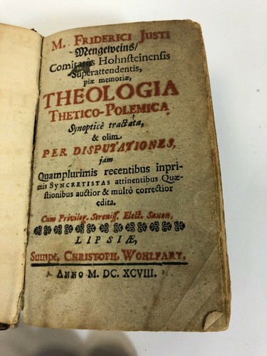 Libro antico - Friderici Justi - 1698 - Teologia Tetico-Polemica - Foto 3 di 8