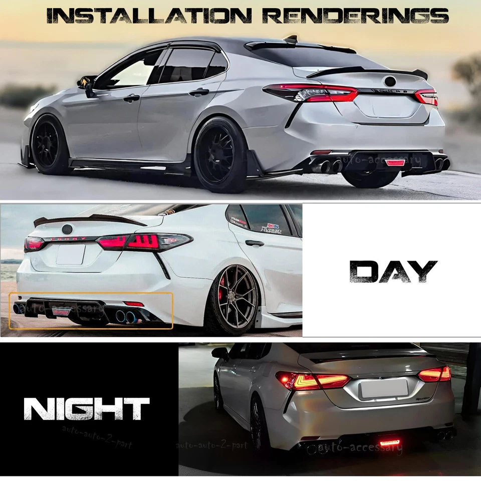 For Toyota Camry SE XSE 18-24 V Style Painted Rear Bumper Lip Diffuser Splitter - Изображение 4 из 4