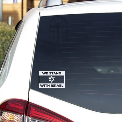 We Stand With Israel Solidarity Decal – Glossy Car Window Bumper Sticker, Choose Your Color