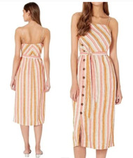 Joie Women's Khari Linen Island Sunset Midi dress Size Small