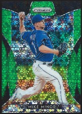 2019 Panini Prizm MIKE MINOR Lime Green Donut Prizm Refractor Parallel #032/199