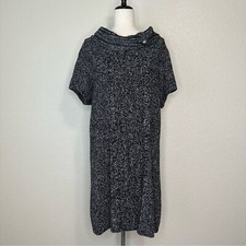Style & Co Gray Tweed Knit Short Sleeves Sweater Dress