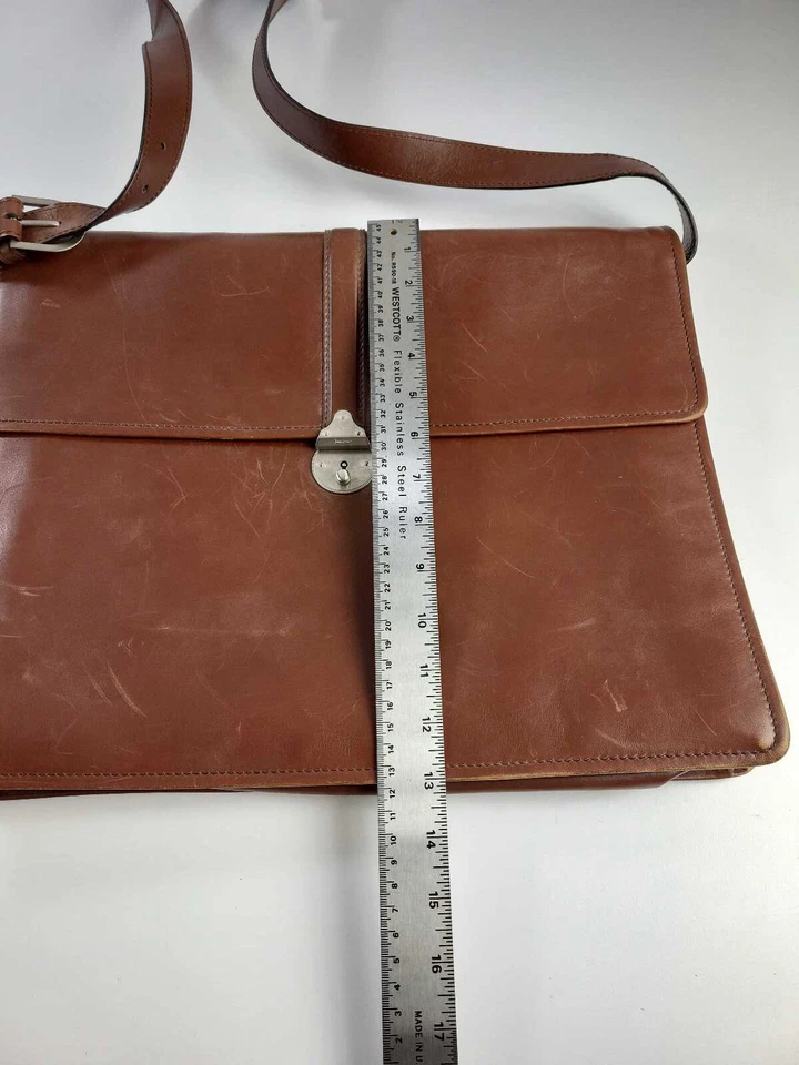 Maletín Mensajero Vintage Salvatore Ferragamo Cuero Marrón Valise Foto 3 de 4