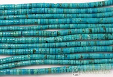 Natural White Turquoise Varnished Blue Gemstone Heishi Spacer Beads 4mm 6mm 16"