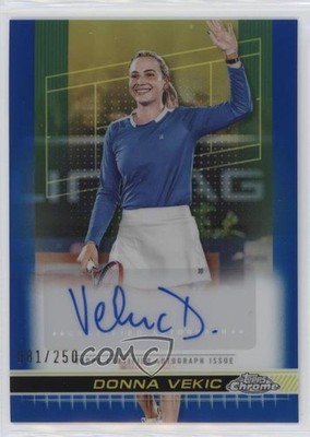 2024 Topps Chrome I Blue Refractor /250 Donna Vekic #TCA-DVC Rookie Auto RC 0ui5