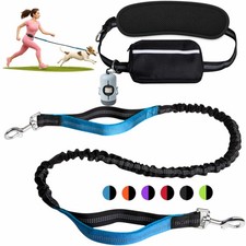 Hands-Free Dog Leash with Zipper Pouch   Shock-Absorbing Bungee Leash with Pa...