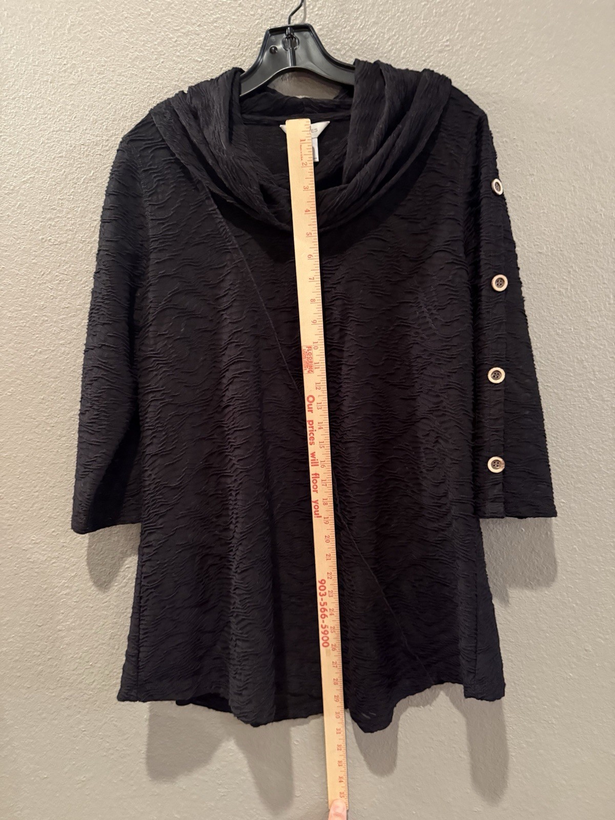 Multiples Black Tunic Top Size Medium - image 5