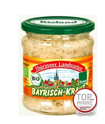 3 er Set Thüringer Landgarten Bayrisch - Kraut  370 ml Glas Sauerkrautgericht
