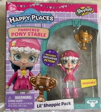 Happy Places Shopkins Lil Shoppie Pack Jessicake Poni Mimado Establo Caja Abierta