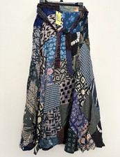 Jaded Gypsy Patchwork Maxi Wrap Skirt Tie Waist Boho Free Size NWT