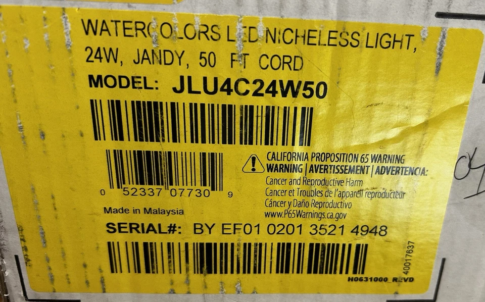 NUEVO Jandy Acuarelas Nicho Luz LED JLU4C24W50P 24W Serie P Cable 50' Foto 2 de 4