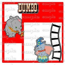 Disney Dumbo y overlay 12 x 12 with Scrapbook Paper Pieces, Die cuts