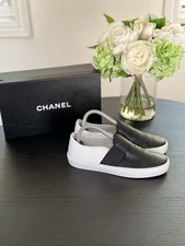 CHANEL Slip On Calfskin Sneakers size 38.5