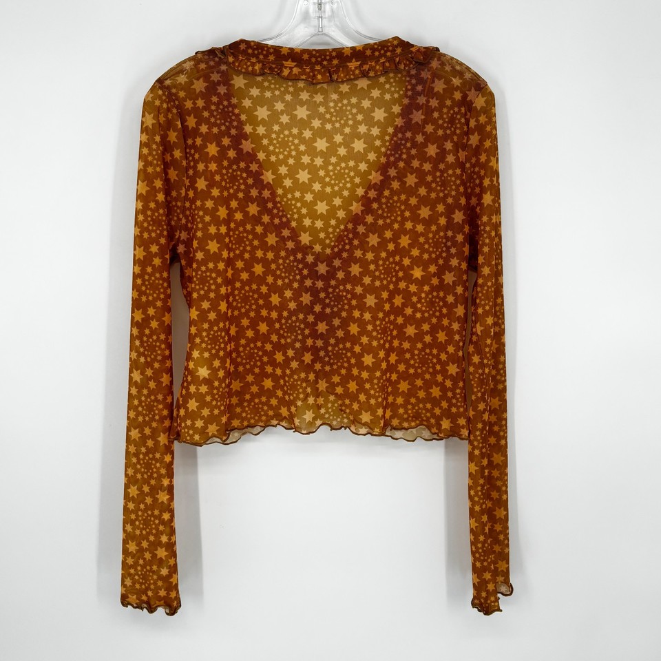 Free People M Medium Mesh Star Top Ruffler Topper Boho | eBay