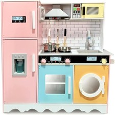 Lil' Jumbl Wooden Kids Kitchen Set, Icemaker, Microwave, Stove  Oven Play