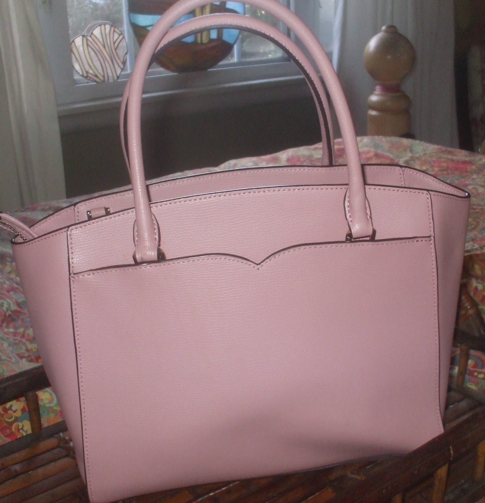 Kate Spade pink leather tote shoulder bag travel school shopper purse pocketbook thumbnail 3