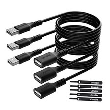 USB Extension Cable 3 Pack Type A Male to Female USB 6 Feet Black 3 Pack