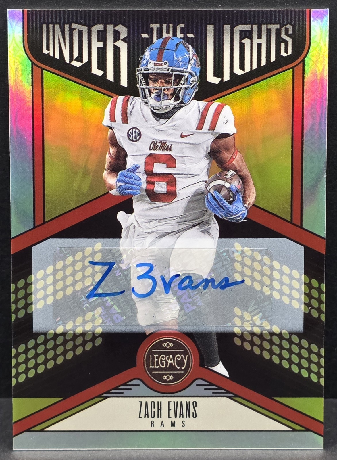 Zach Evans Panini Legacy Under the Lights #ULZEV Autograph-Silver