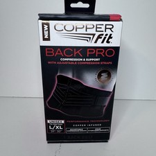 Copper Fit Black Back Pro Compression  Support W/ Adjustable Straps L / XL