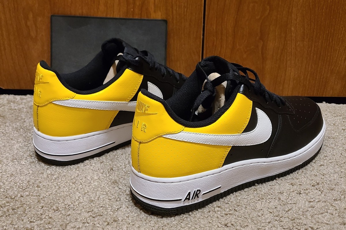 Nike Air Force 1 AF-1 '82 Low Premium Yellow Black White Size 12
