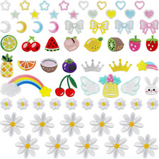 Mini Iron On Patches for Clothes 65Pcs Cute Self Adhesive Embroidered Patches Se