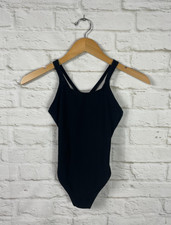 CAPEZIO Girls Black Sleeveless Dance Leotard Size Medium