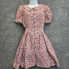 Madewell Womens Floral Peter Pan Collar Puff Sleeve Button Front Mini Size 00