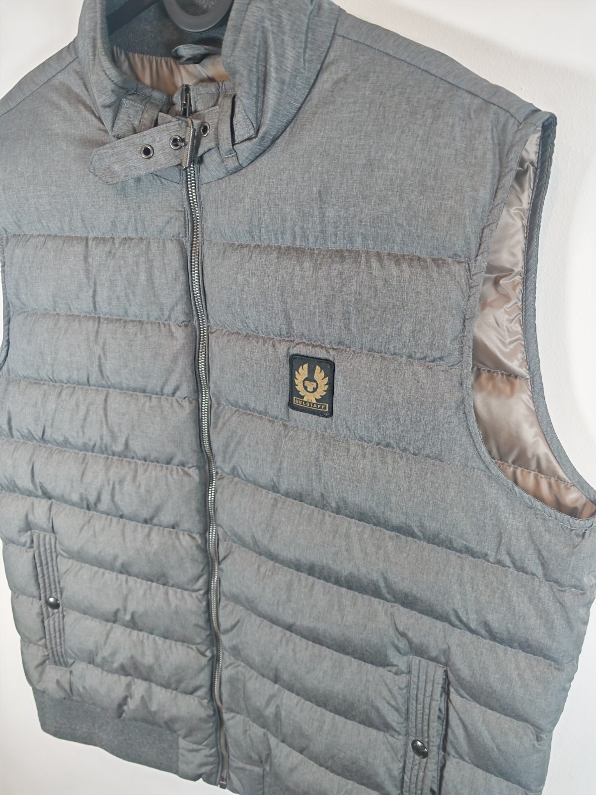 Belstaff Circuit Gilet Men's UK 46 XXL Charcoal Marl Grey Padded Vest Waistcoat image 7