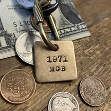 1971 MGB Solid Brass Key Fob ‘71 Racing British Rally UK USA