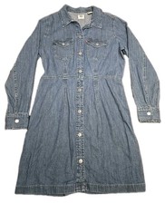 Levis Ellie Denim Womens Size Medium Dress mid-wash color Long Sleeve