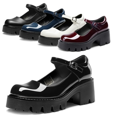 #ad Women Platform Low Chunky Heel Round Toe Mary Jane Ankle Strap Pump Shoes $26.99