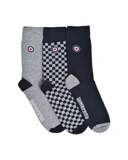 Lambretta Mens 1560 Smart Casual Dress Formal Paisley Solid Socks - 3 pack
