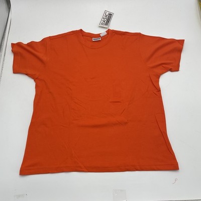 NWT Basic Editions Womens XL Orange Solid 100% Cotton Crewneck Tee Top Shirt