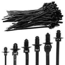 60 PCS Push Mount Zip Ties, Nylon Car Mount Wire Tie Snap in Cable Zip Ties, ...