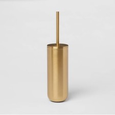 Brushed Brass Toilet Bowl Brush and Holder