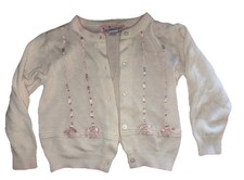 Vtg Celebration Girls 3T Cardigan Sweater Bow Cream Button Up