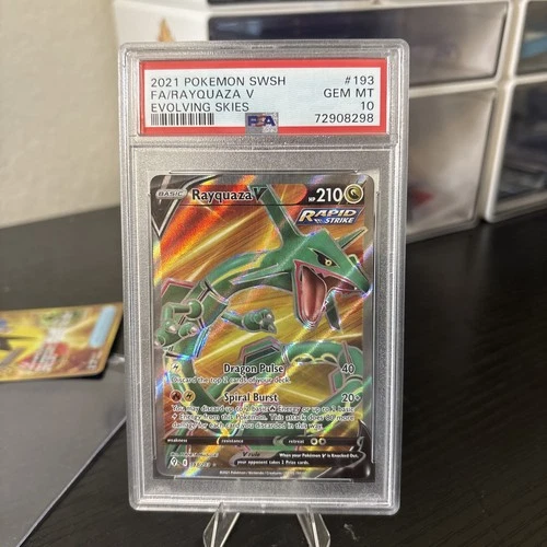 Rayquaza V 193/203 Evolving Skies Full Art Ultra Rare 2021 Pokemon SWSH - PSA 10