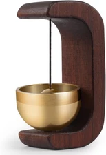 Magnetic Hanging DoorBell Chime,Shopkeepers Bell,Decorative Walnut wood 