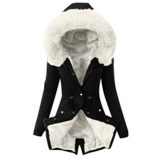 Women Breathable Long Sleeve Cozy Hood Neck Snap Button Closure Casual Jacket