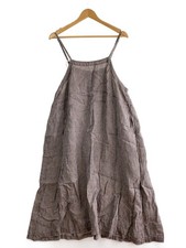 nest Robe Check Linen Gauze Gingham Camisole Dress Free Linen BLK Check 01231 10