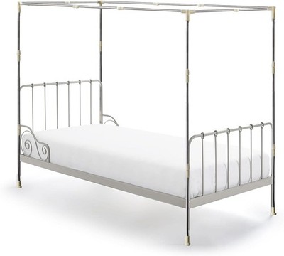 Canopy Bed Frame Twin Size Adjustable Bed Canopy Post Poles, Stainless Steel Bed