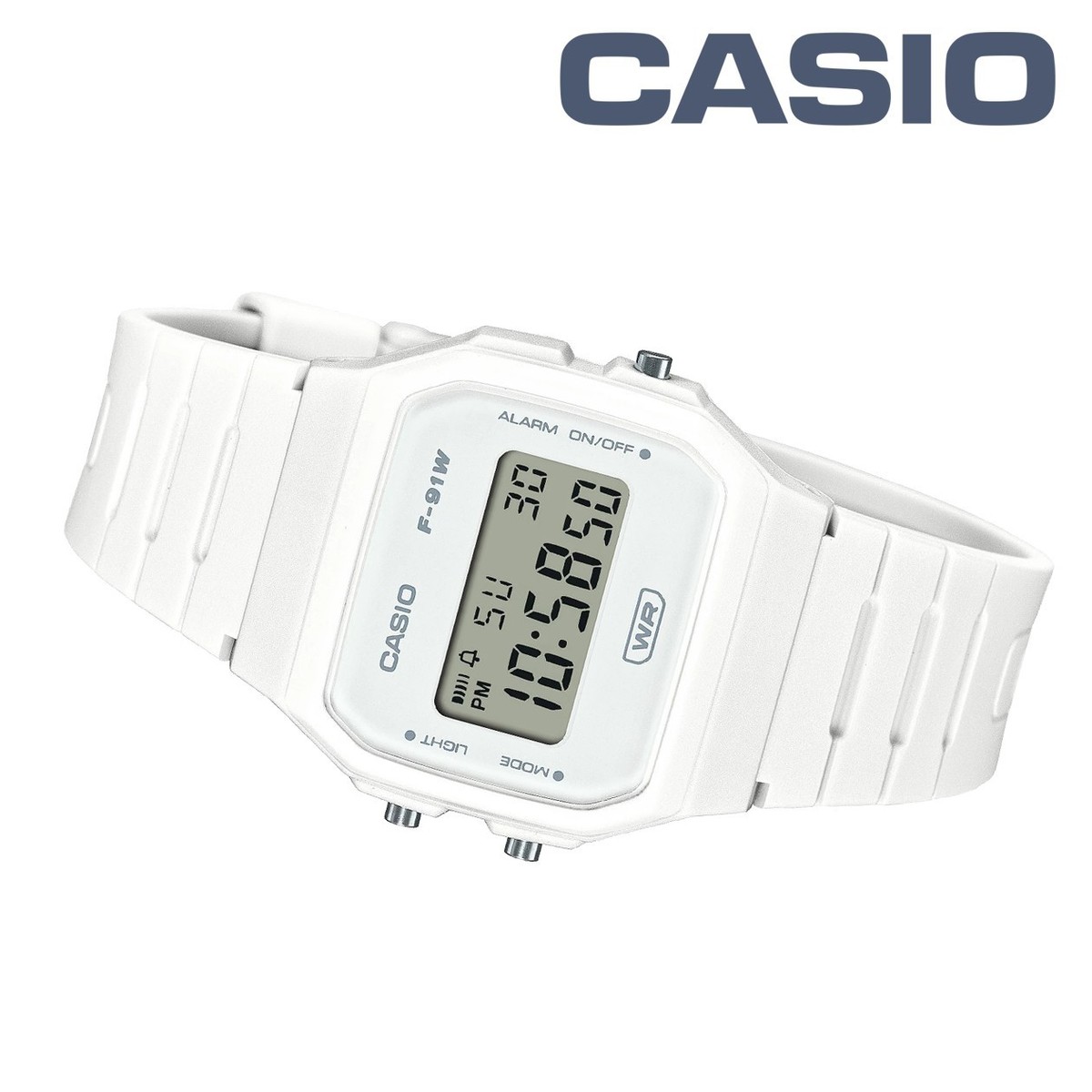 CASIO F-91WB-7A Minimalist White Mono Tone Face Classic Digital