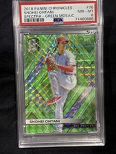 2018 PANINI CHRONICLES SHOHEI OHTANI SPECTRA-GREEN MOSAIC /25 RC #76 PSA Pitch