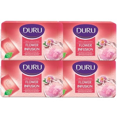 4xSoap DURU Fresh Sensation Flower Infusion 150g Moisturizing Floral Scent Bath