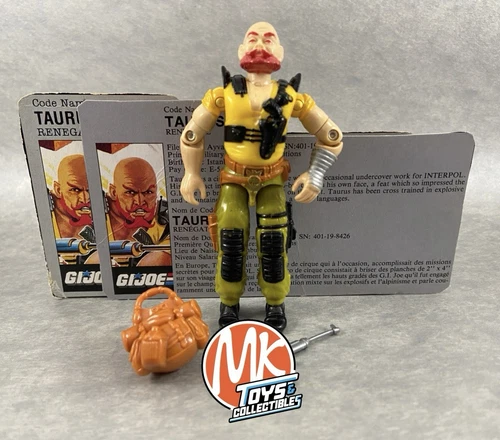 1987 GI JOE 3.75” - TAURUS (V1 / S6) w/ FILECARDS & ACCESSORIES - RENEGADES