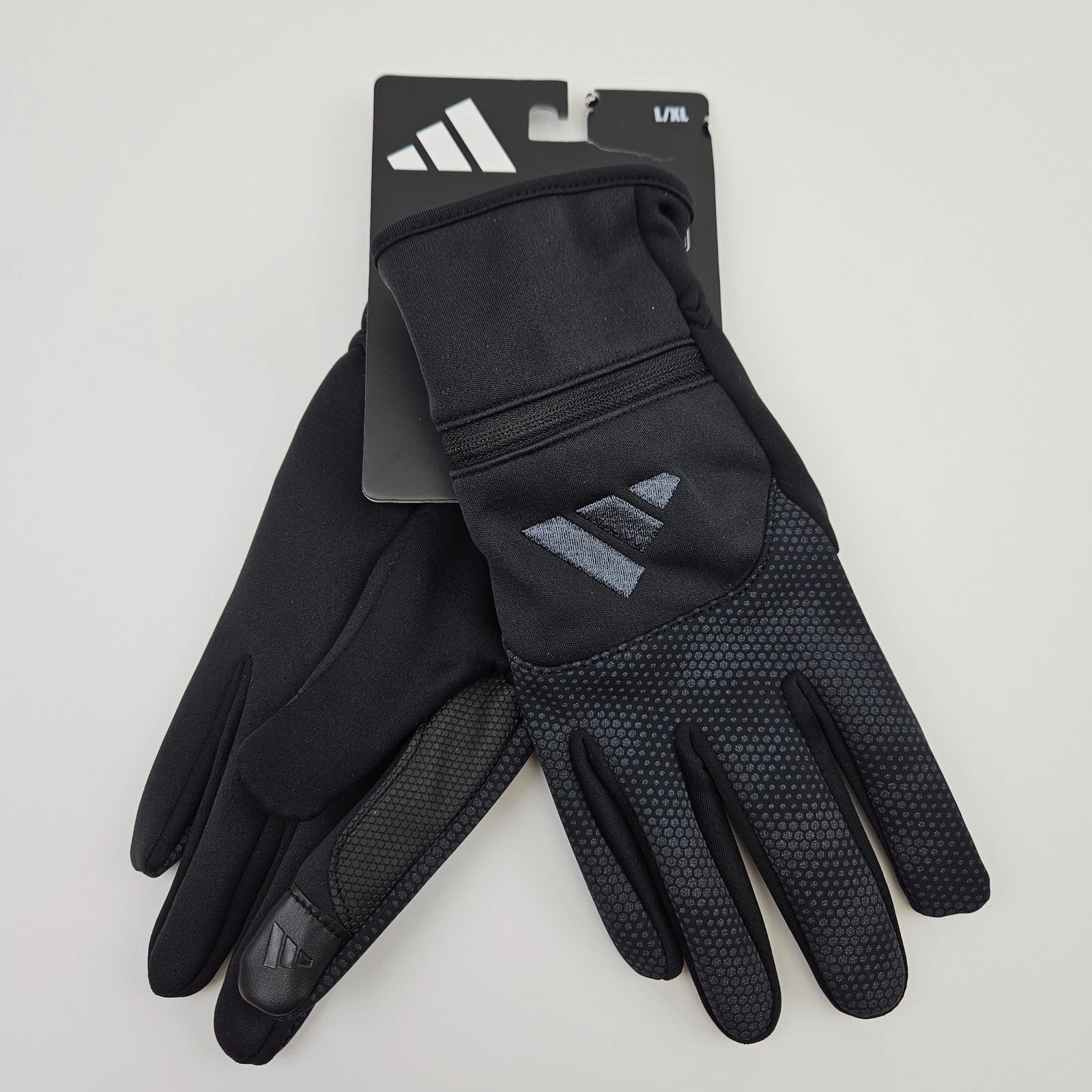 Adidas COLD.RDY Running Gloves Black Touchscreen Reflective Mens L/XL AW0201 New